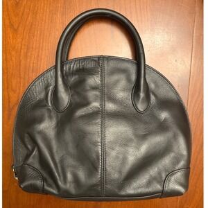 Giani Bernini leather bag black bowling style hand shoulder strap round slim